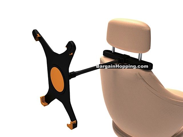 Headrest Car Mount w/ Flexible Arm for iPad 1 & 2 - Black